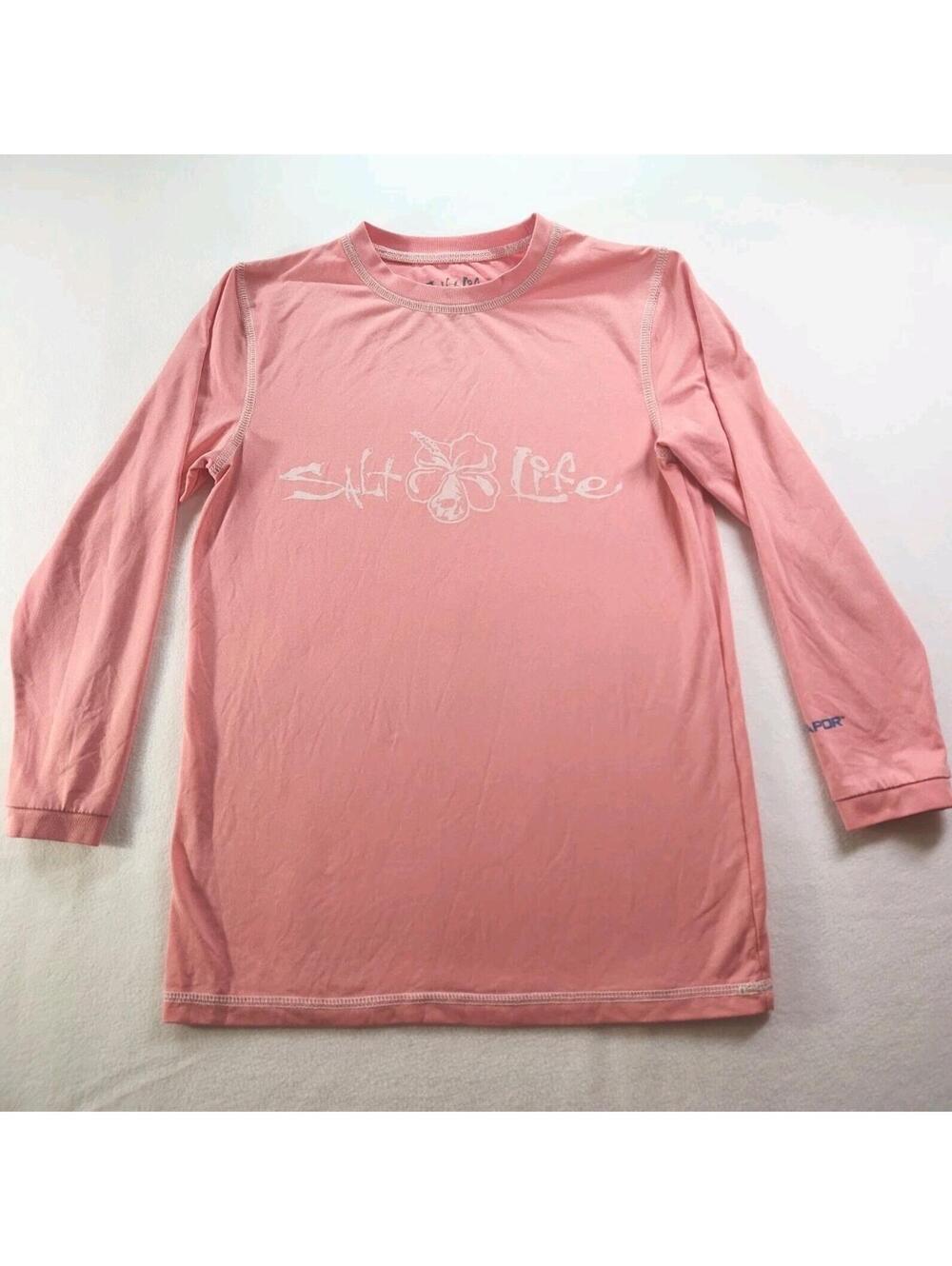 Girls Salt Life Swim Top, UVapor,pink, Youth SML